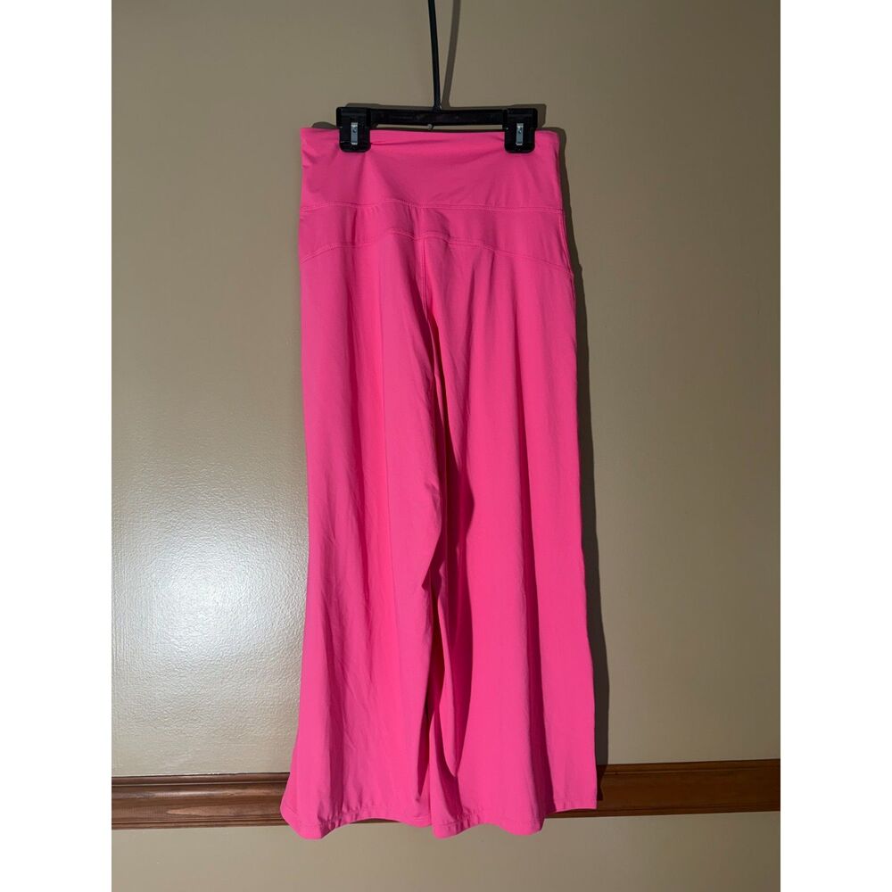 Pink Wide Leg Athletic Pants Stretch Yoga Workout Pants Size S